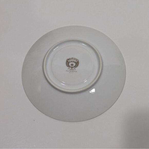 Majestic China Plymouth White Silver Floral Saucer Japan - Picture 8 of 9